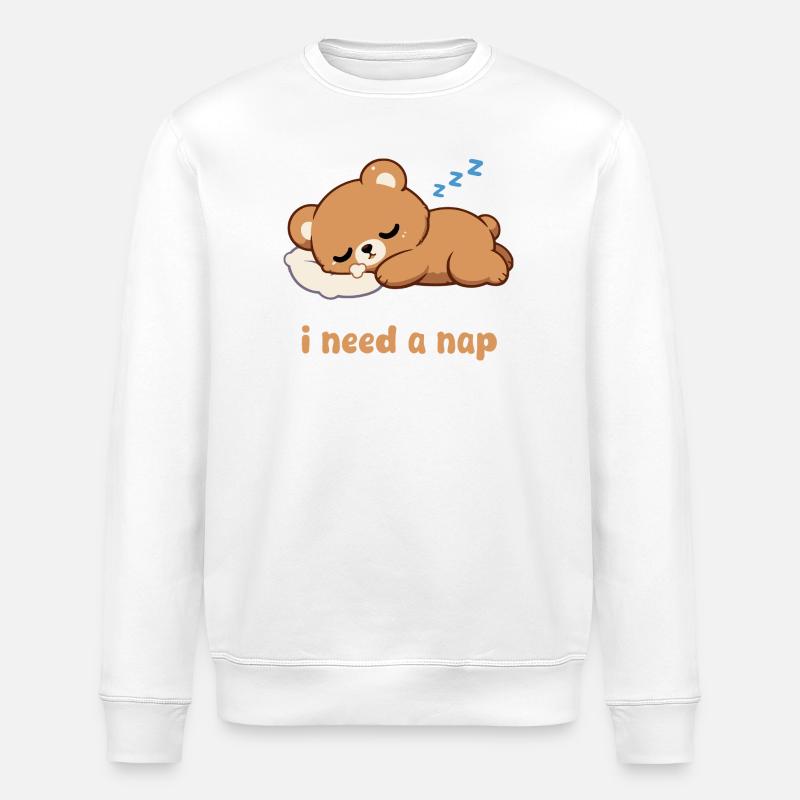 Schlafendes Bärchen Motiv - Stanley/Stella Unisex Bio-Sweatshirt ROLLER - Weiß