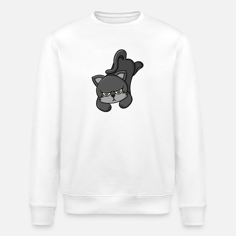 Mürrische Graukatze - Stanley/Stella Unisex Bio-Sweatshirt ROLLER - Weiß