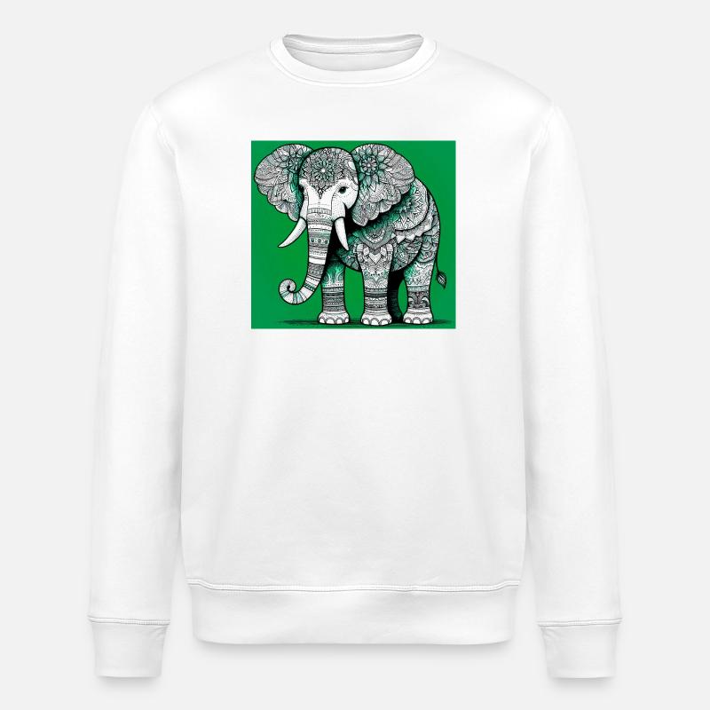 éléphant - Sweat bio ROLLER Stanley/Stella Unisexe - blanc