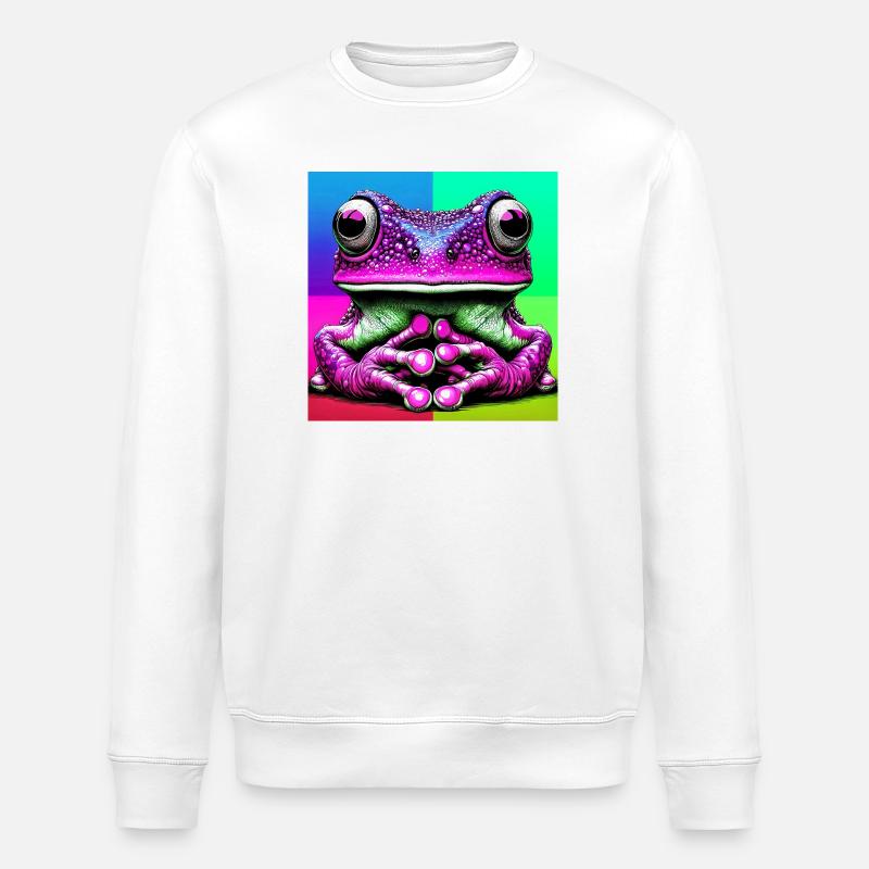 frog - Stanley/Stella ROLLER Unisex Organic Sweatshirt - white