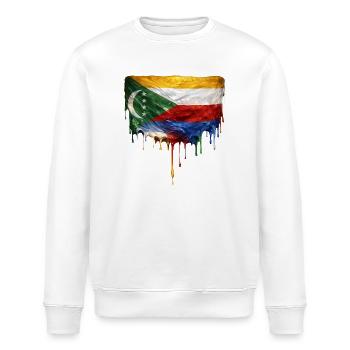 Comoros Flag: Flowing Colors - Stanley/Stella ROLLER Unisex Organic Sweatshirt - white - Front - Nik (191cm)