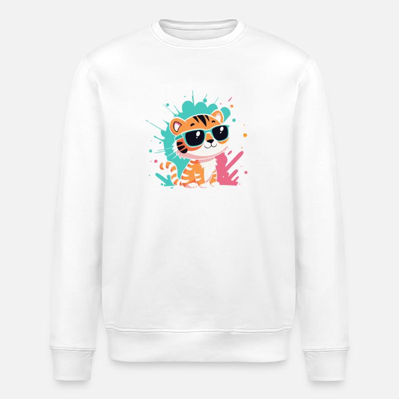 Tiger Chic bunte Sonnenbrillen - Stanley/Stella Unisex Bio-Sweatshirt ROLLER - Weiß