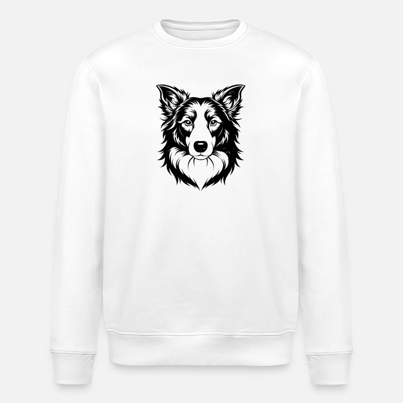Border Collie - Stanley/Stella Unisex Bio-Sweatshirt ROLLER - Weiß