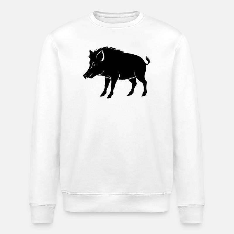 Sanglier - Sweat bio ROLLER Stanley/Stella Unisexe - blanc