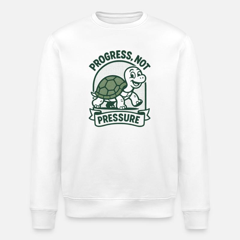 Progress instead of pressure | Mindfulness & Focus - Stanley/Stella ROLLER Unisex Organic Sweatshirt - white