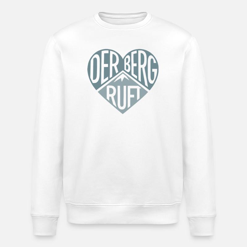 Der Berg ruft - Herzdesign - Stanley/Stella Unisex Bio-Sweatshirt ROLLER - Weiß