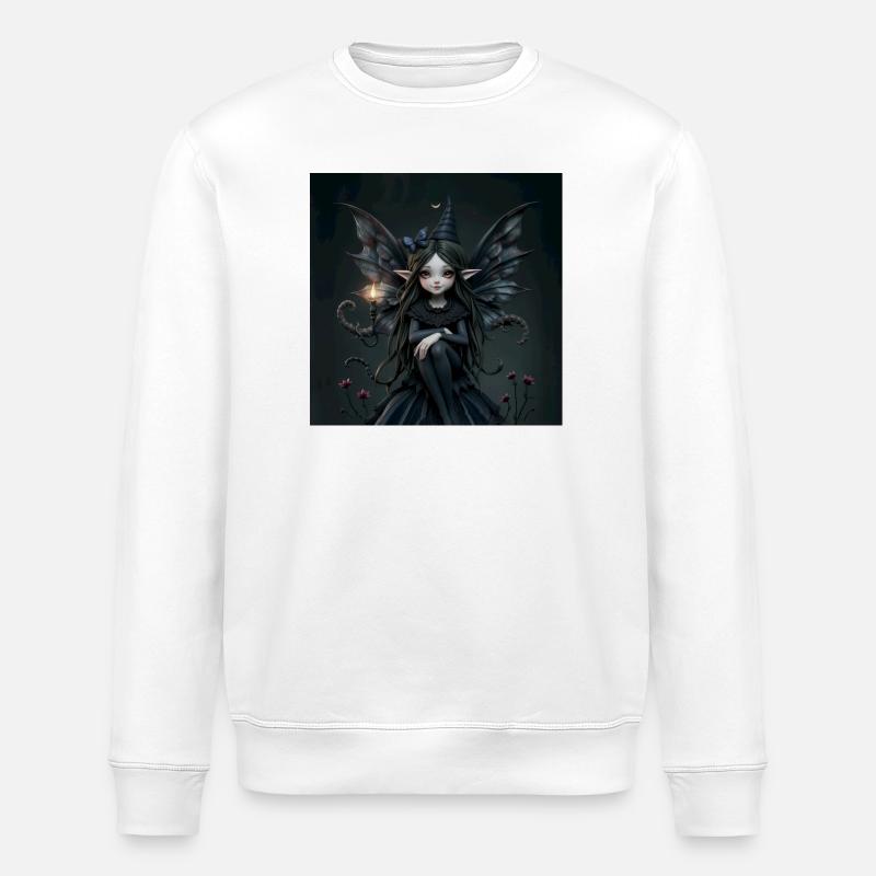 Fée Noire Ailée - Sweat bio ROLLER Stanley/Stella Unisexe - blanc