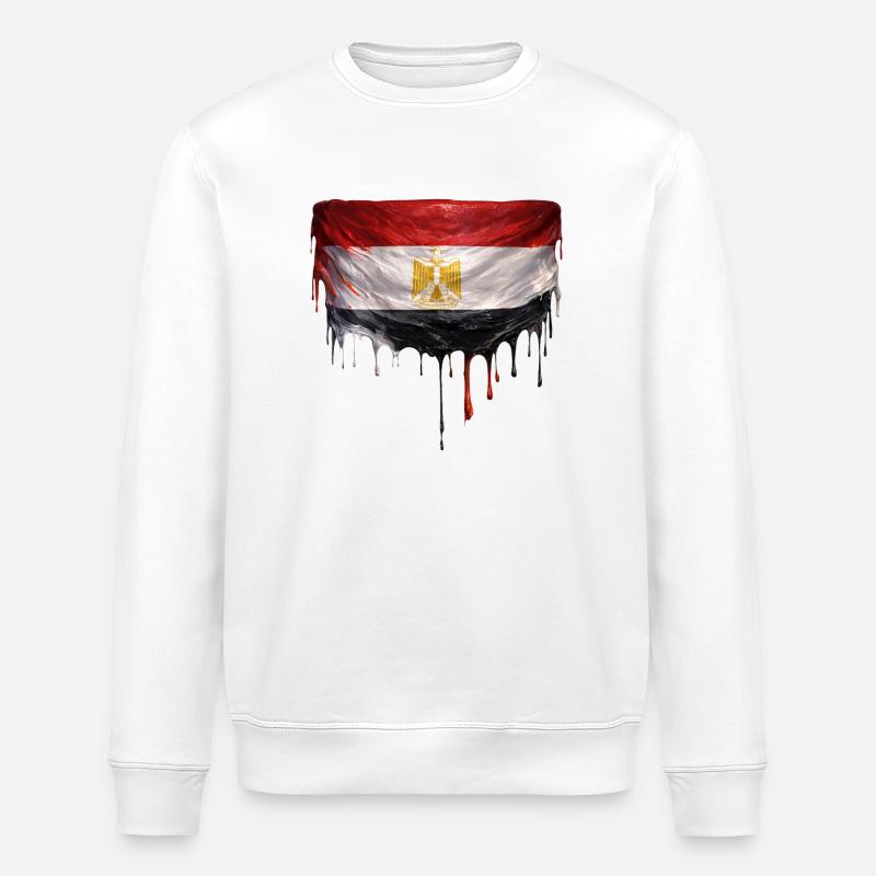 Art de chute de drapeau égyptien - Sweat bio ROLLER Stanley/Stella Unisexe - blanc