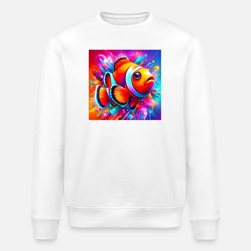 Clownfisch - Stanley/Stella Unisex Bio-Sweatshirt ROLLER - Weiß