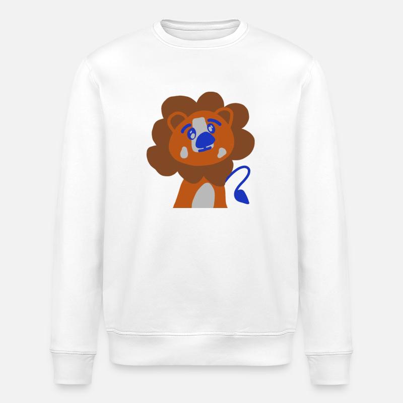 cute lion - Stanley/Stella ROLLER Unisex Organic Sweatshirt - white