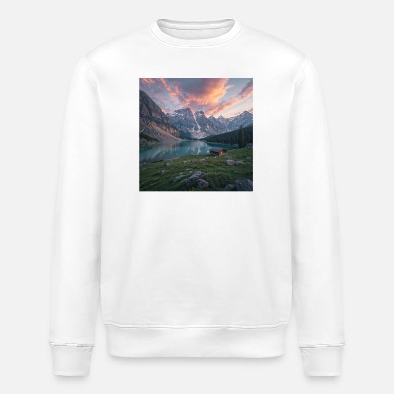 Alpenrefugium am Bergsee - Stanley/Stella Unisex Bio-Sweatshirt ROLLER - Weiß