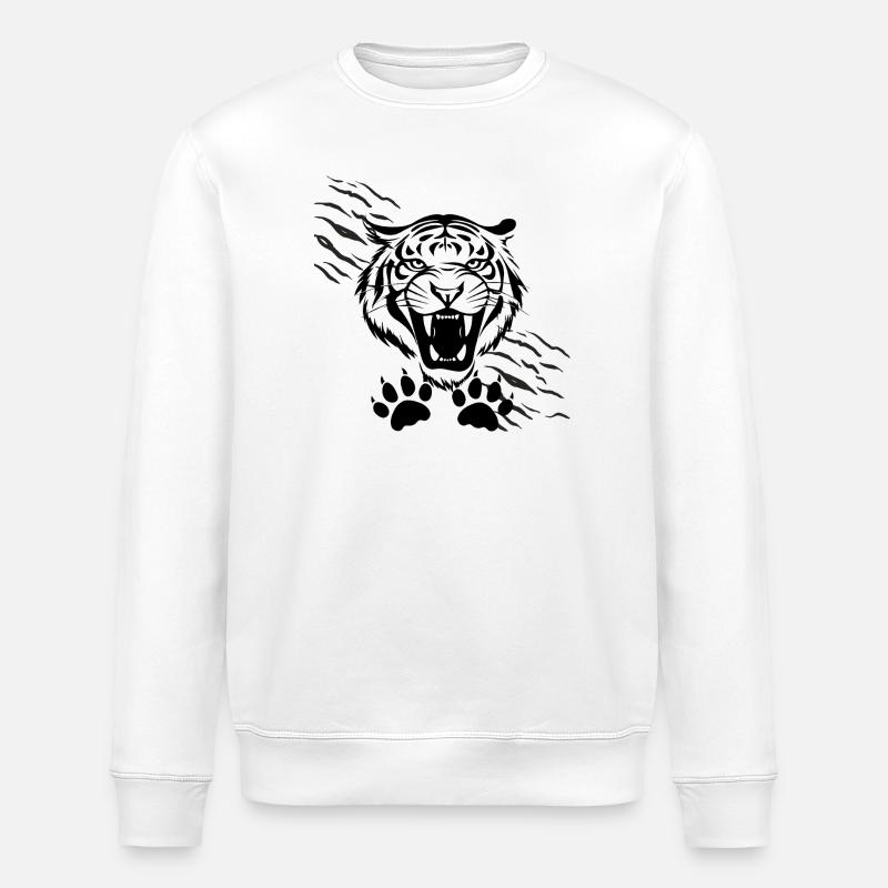 Arched Shadows and Tiger - Stanley/Stella ROLLER Unisex Organic Sweatshirt - white