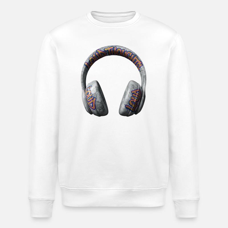 Loud Thoughts Graffiti Kopfhörer - Stanley/Stella Unisex Bio-Sweatshirt ROLLER - Weiß