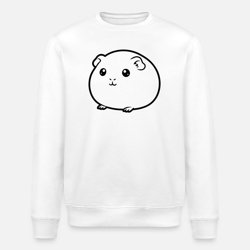 Silhouette de bande dessinée cobaye grasse - Sweat bio ROLLER Stanley/Stella Unisexe - blanc