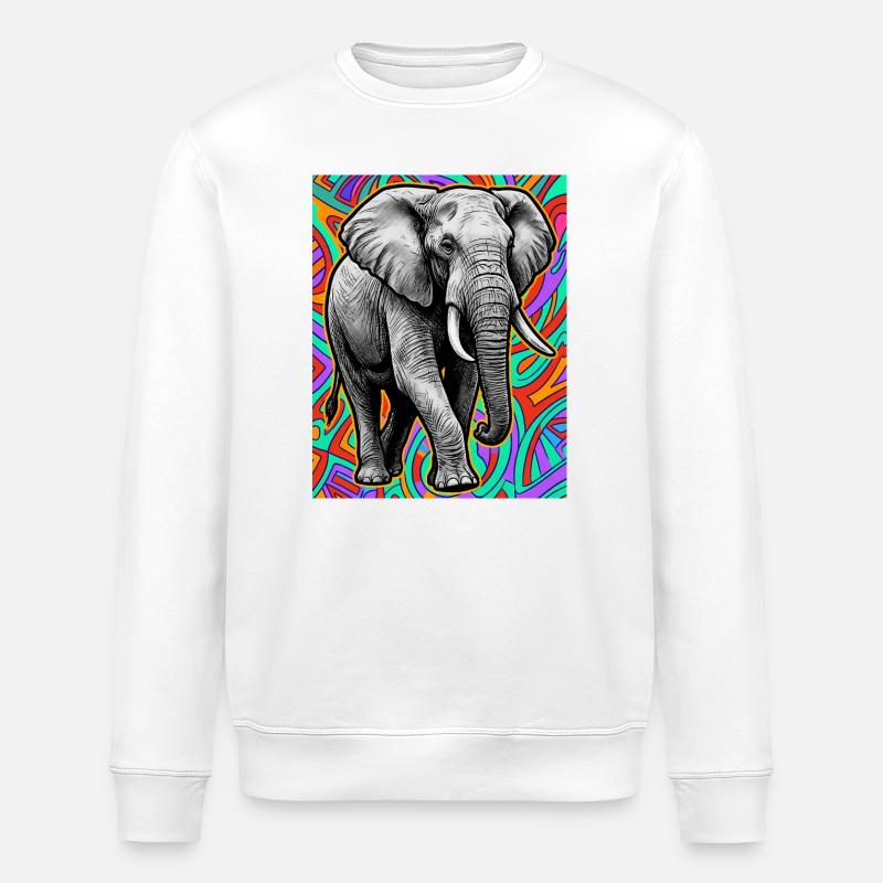 elephant - Stanley/Stella ROLLER Unisex Organic Sweatshirt - white
