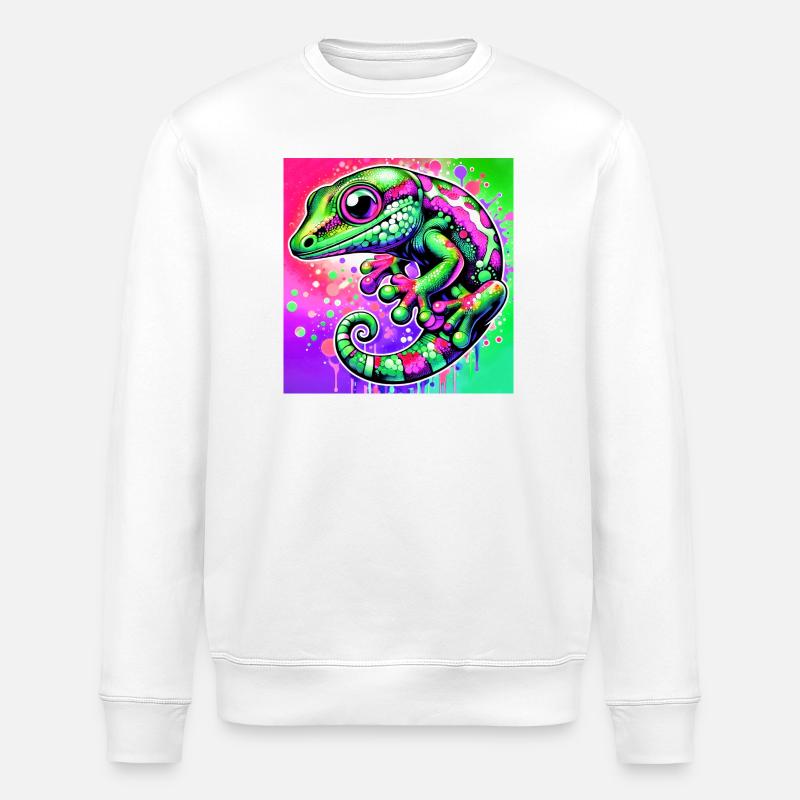 Gecko - Stanley/Stella Unisex Bio-Sweatshirt ROLLER - Weiß