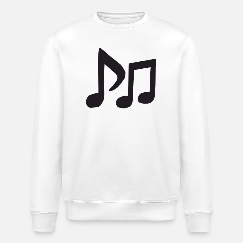 Schwarze Noten Silhouette - Stanley/Stella Unisex Bio-Sweatshirt ROLLER - Weiß