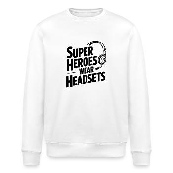 Superhelden tragen Headsets - Stanley/Stella Unisex Bio-Sweatshirt ROLLER - Weiß - Vorne - Nik (191cm)