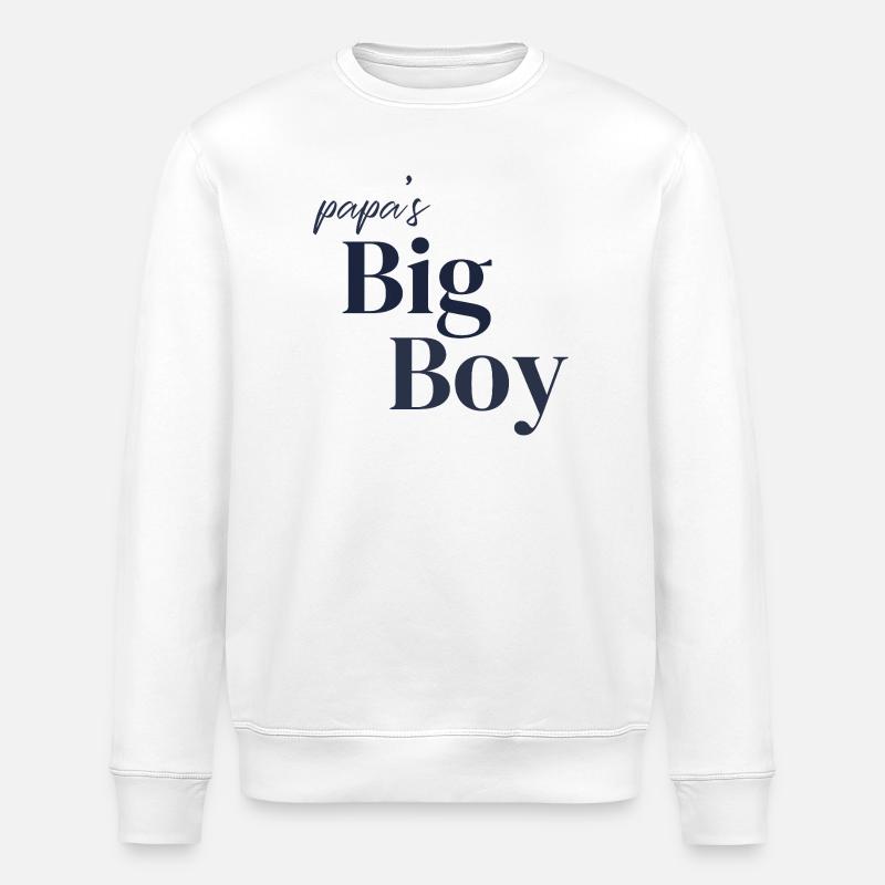 Papa's Big Boy - Stanley/Stella ROLLER Unisex Organic Sweatshirt - white