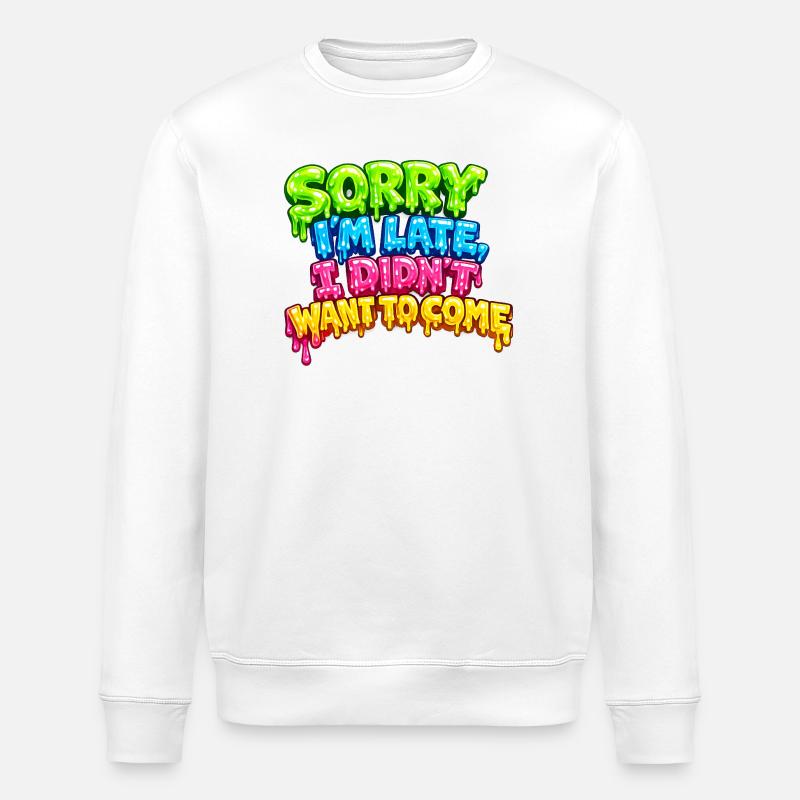 Neon Boiling Late Message - Stanley/Stella ROLLER Unisex Organic Sweatshirt - white