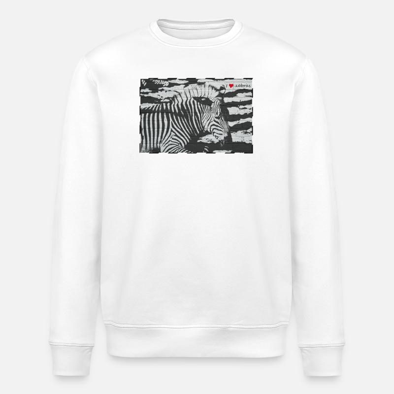 Zebra - Stanley/Stella ROLLER Unisex Organic Sweatshirt - white