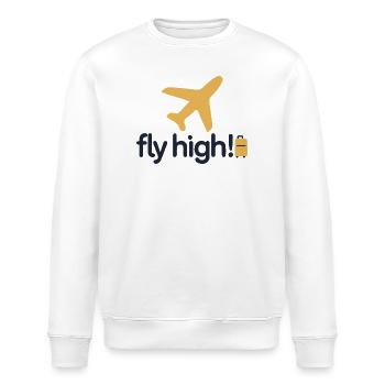 Fly High Travel Icon Tee - Stanley/Stella ROLLER Unisex Organic Sweatshirt - white - Front - Nik (191cm)