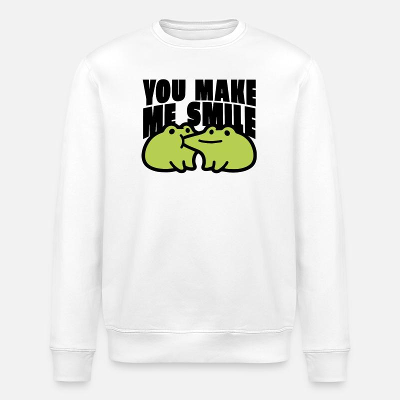 You Make me Smile Spruch - Stanley/Stella Unisex Bio-Sweatshirt ROLLER - Weiß