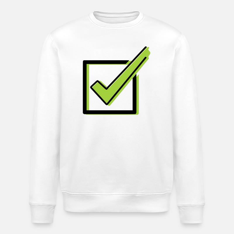 Tick Checklist Box Comic - Stanley/Stella ROLLER Unisex Organic Sweatshirt - white
