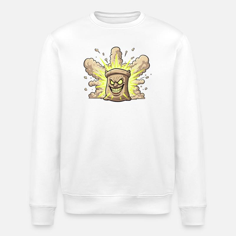 Explosiver Sack Cartoon - Stanley/Stella Unisex Bio-Sweatshirt ROLLER - Weiß
