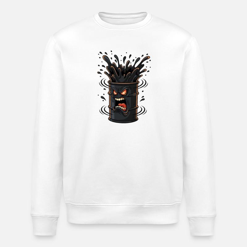 Wütender Öltank Splash - Stanley/Stella Unisex Bio-Sweatshirt ROLLER - Weiß