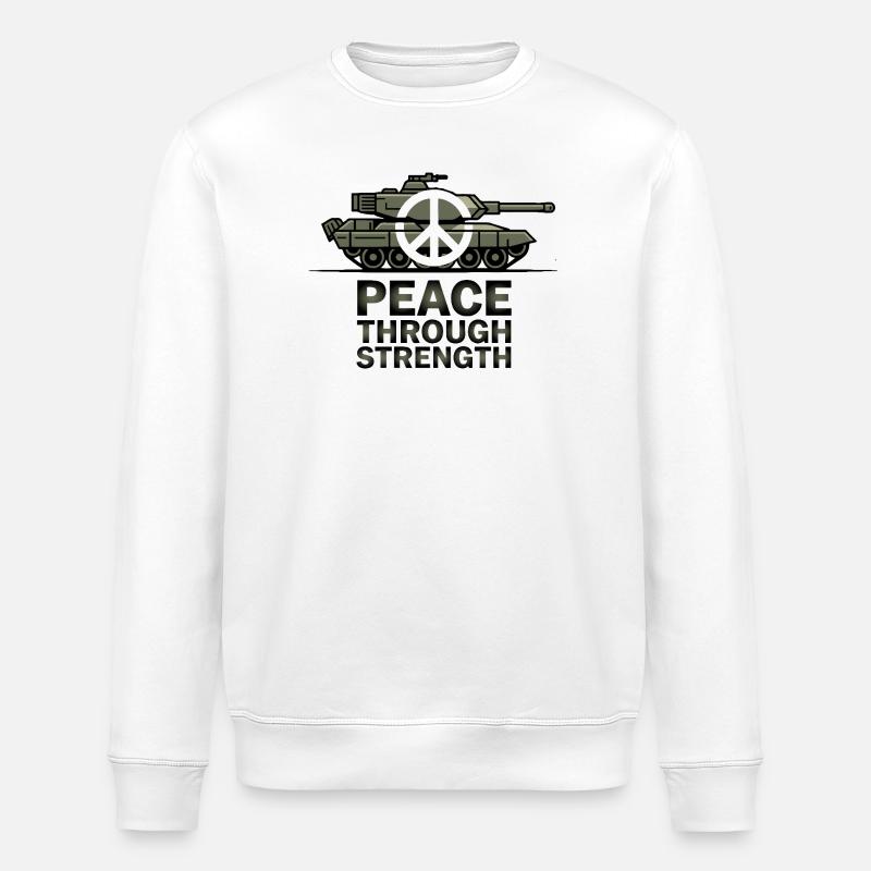 Peace-Over Tanks-Emblem - Stanley/Stella Unisex Bio-Sweatshirt ROLLER - Weiß