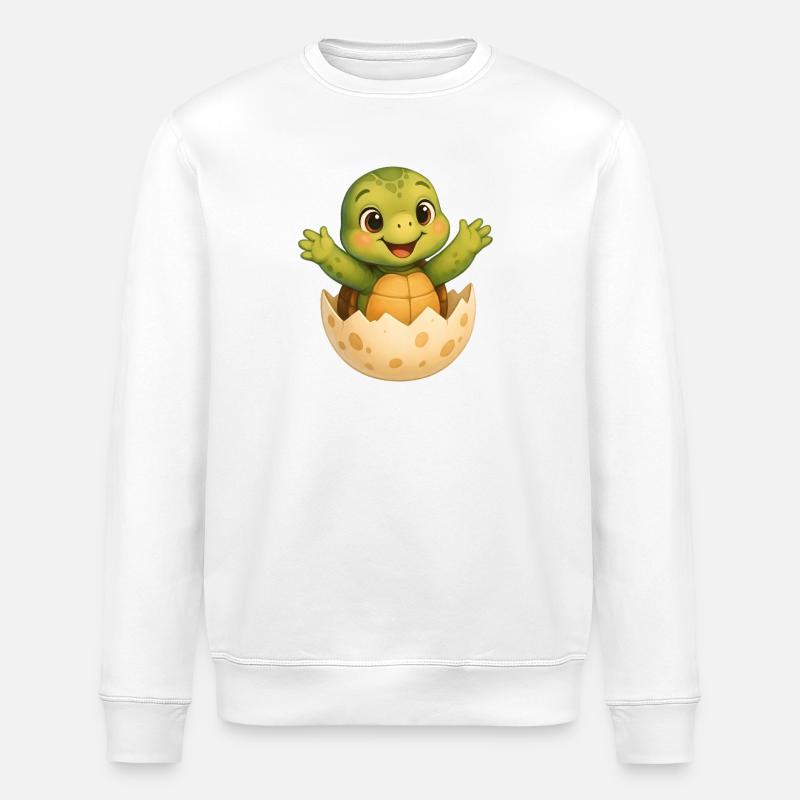 Small turtle hatching - Stanley/Stella ROLLER Unisex Organic Sweatshirt - white