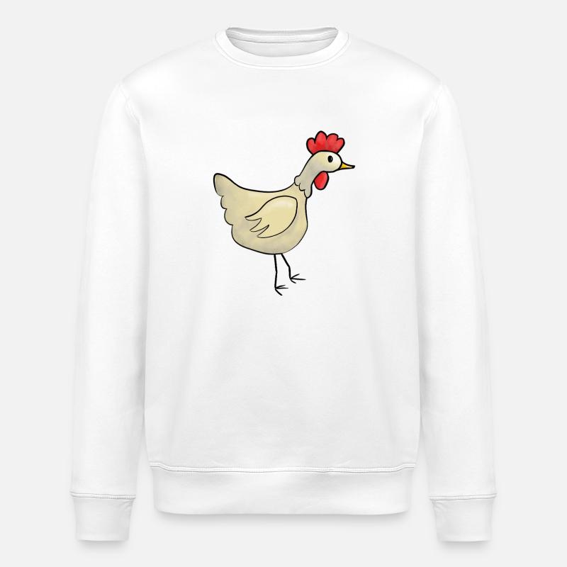 Henne Hühner Huhn Kinder - Stanley/Stella Unisex Bio-Sweatshirt ROLLER - Weiß