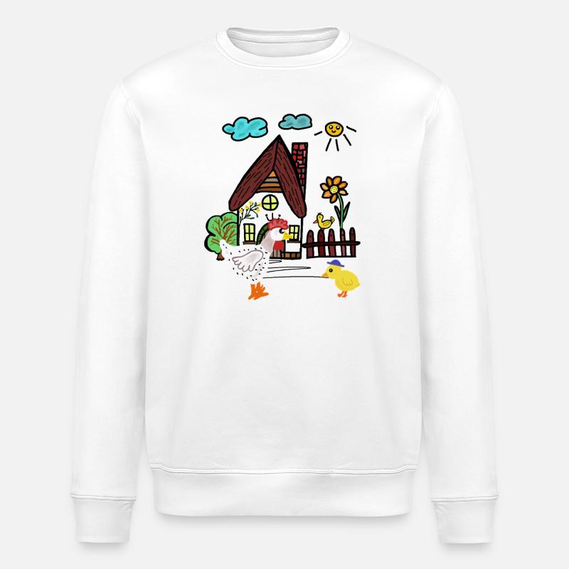 Poulet de ferme Poussins Poulets Enfants - Sweat bio ROLLER Stanley/Stella Unisexe - blanc