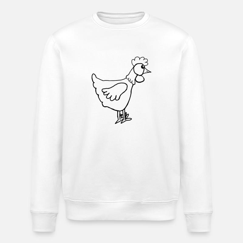 Hen Chicken Chickens - Stanley/Stella ROLLER Unisex Organic Sweatshirt - white