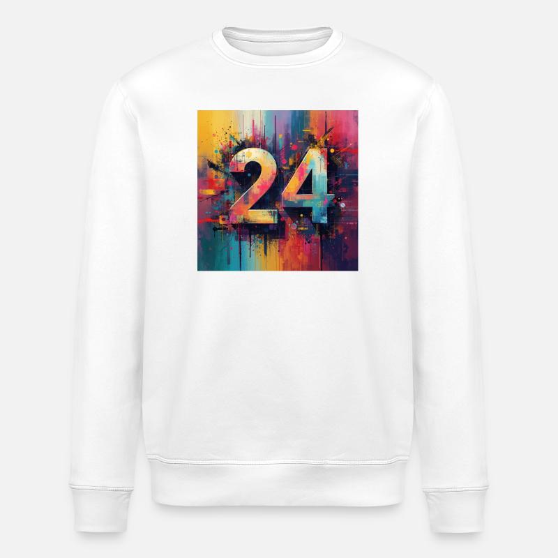 Farbenfrohe Abstraktion 24 - Stanley/Stella Unisex Bio-Sweatshirt ROLLER - Weiß