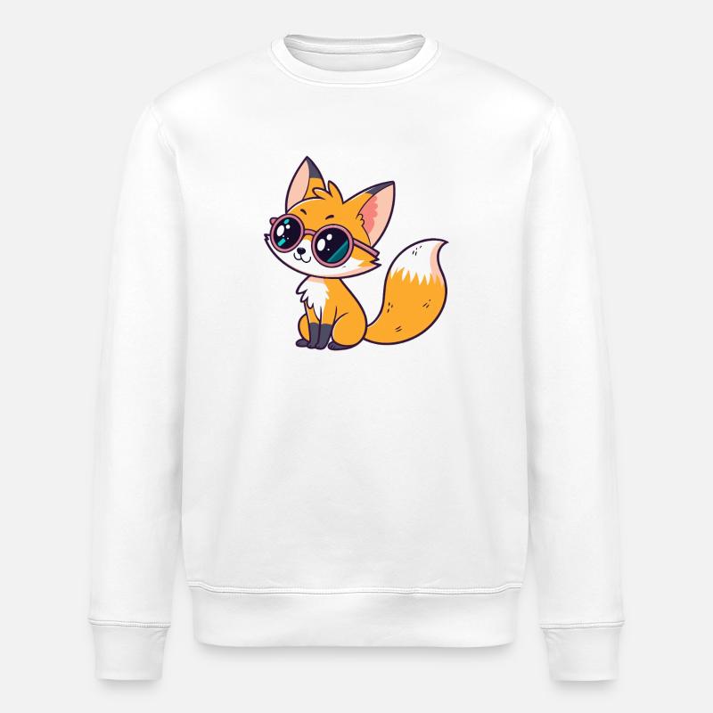 Fox Cub Glam Coole Brille - Stanley/Stella Unisex Bio-Sweatshirt ROLLER - Weiß
