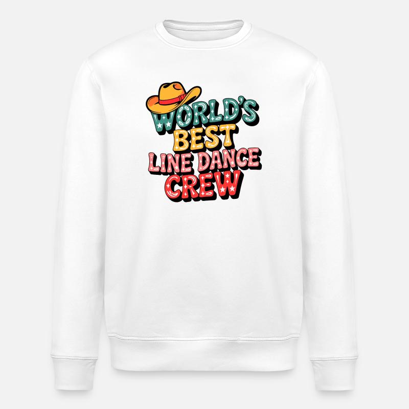 World's Best Line Dance Crew - Stanley/Stella ROLLER Unisex Organic Sweatshirt - white