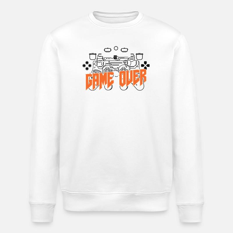Game Over Retro Orange Bold - Stanley/Stella ROLLER Unisex Organic Sweatshirt - white