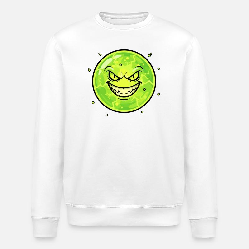 Lune Sombre avec un sourire - Sweat bio ROLLER Stanley/Stella Unisexe - blanc