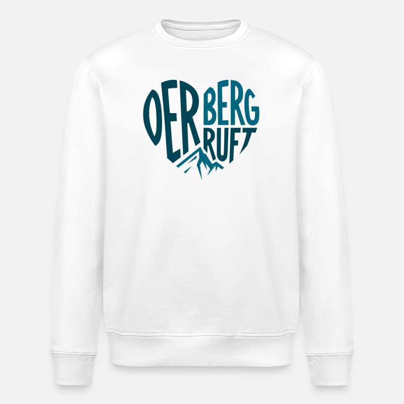 Der Berg ruft Herz Silhouetten Design - Stanley/Stella Unisex Bio-Sweatshirt ROLLER - Weiß