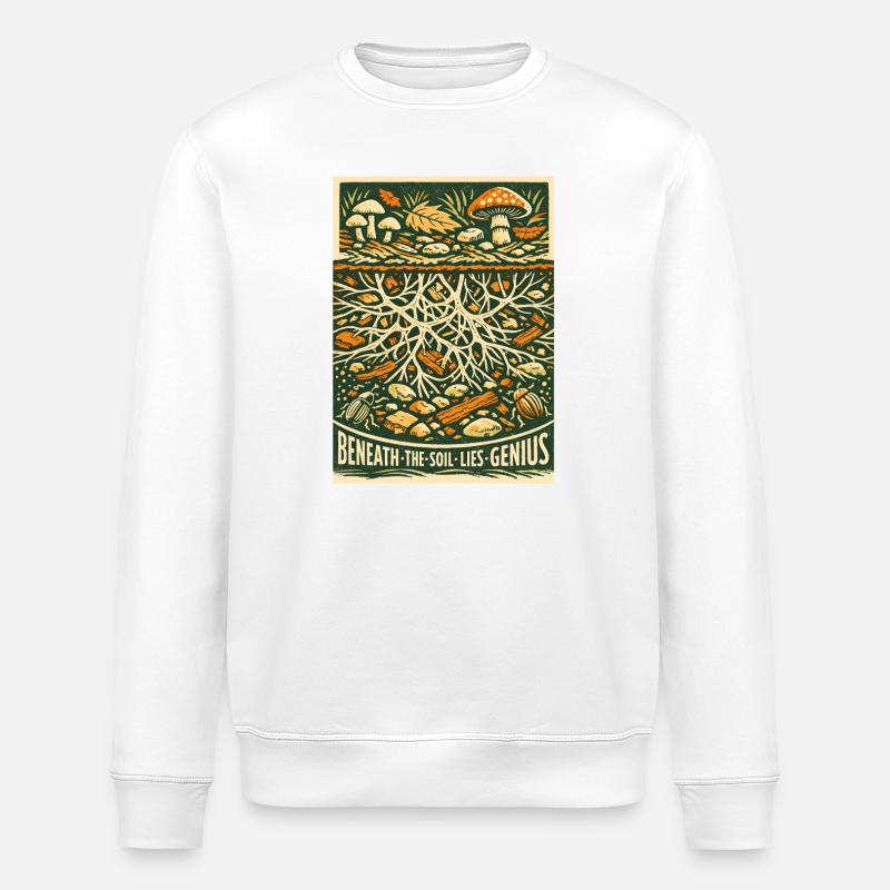 Génie souterrain | Mycologie du mycélium - Sweat bio ROLLER Stanley/Stella Unisexe - blanc