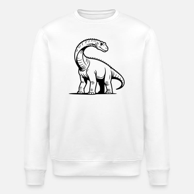 Brachiosaurus - Stanley/Stella ROLLER Unisex Organic Sweatshirt - white