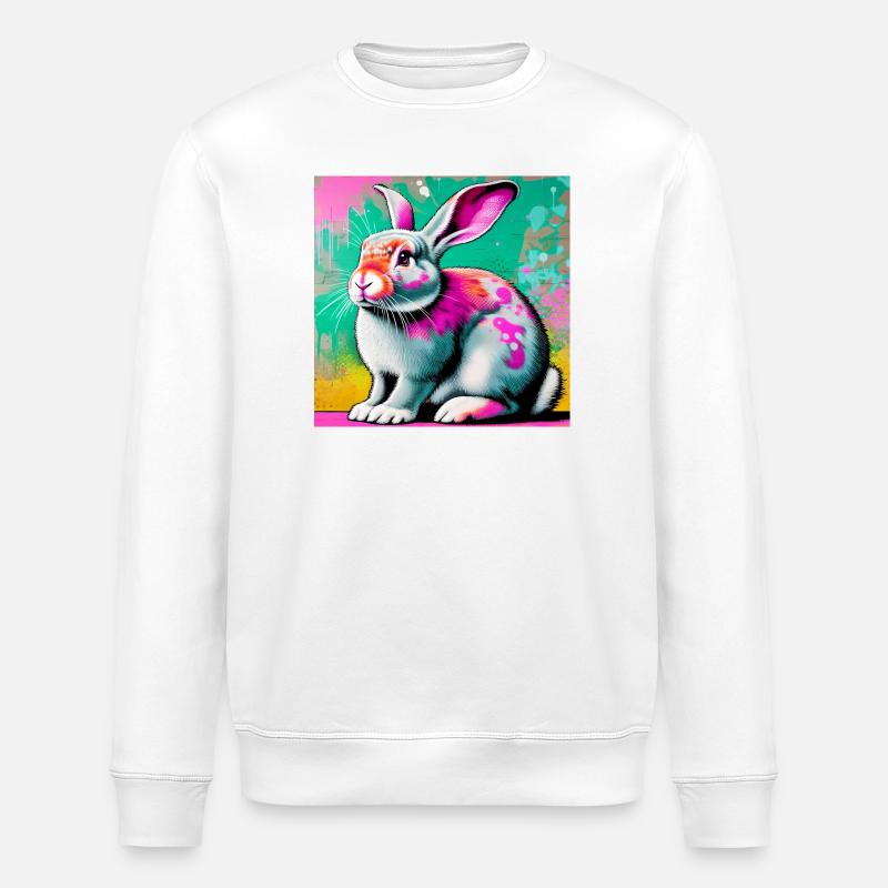 rabbit - Stanley/Stella ROLLER Unisex Organic Sweatshirt - white