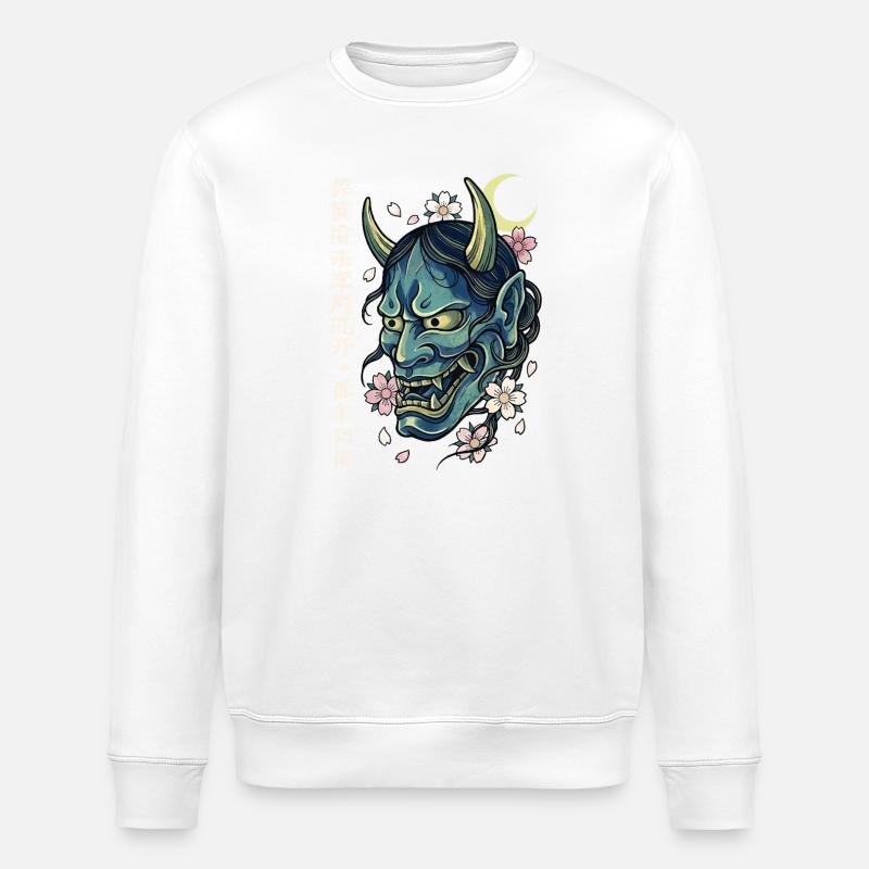 Hannya – Yōkai-Dämon - Stanley/Stella Unisex Bio-Sweatshirt ROLLER - Weiß