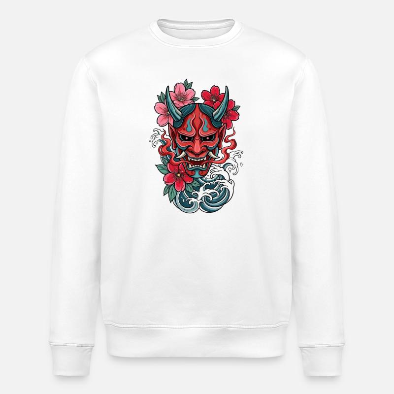 Hannya – Démon Yōkai - Sweat bio ROLLER Stanley/Stella Unisexe - blanc