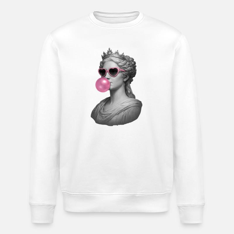 Hera mit Kaugummi und Sonnenbrille - Stanley/Stella Unisex Bio-Sweatshirt ROLLER - Weiß