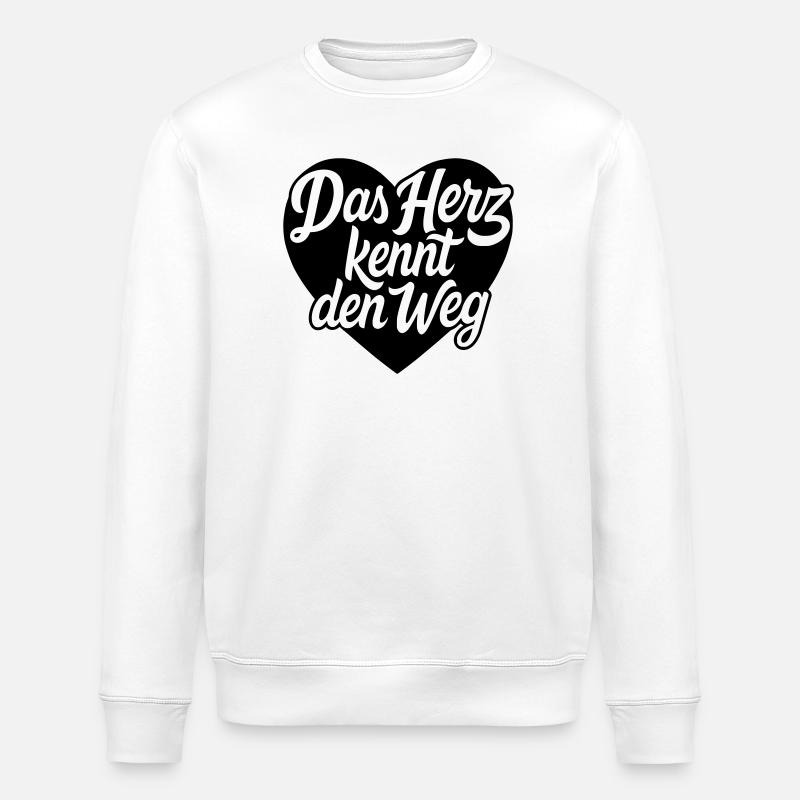 Das Herz kennt den weg Herzdesign - Stanley/Stella Unisex Bio-Sweatshirt ROLLER - Weiß