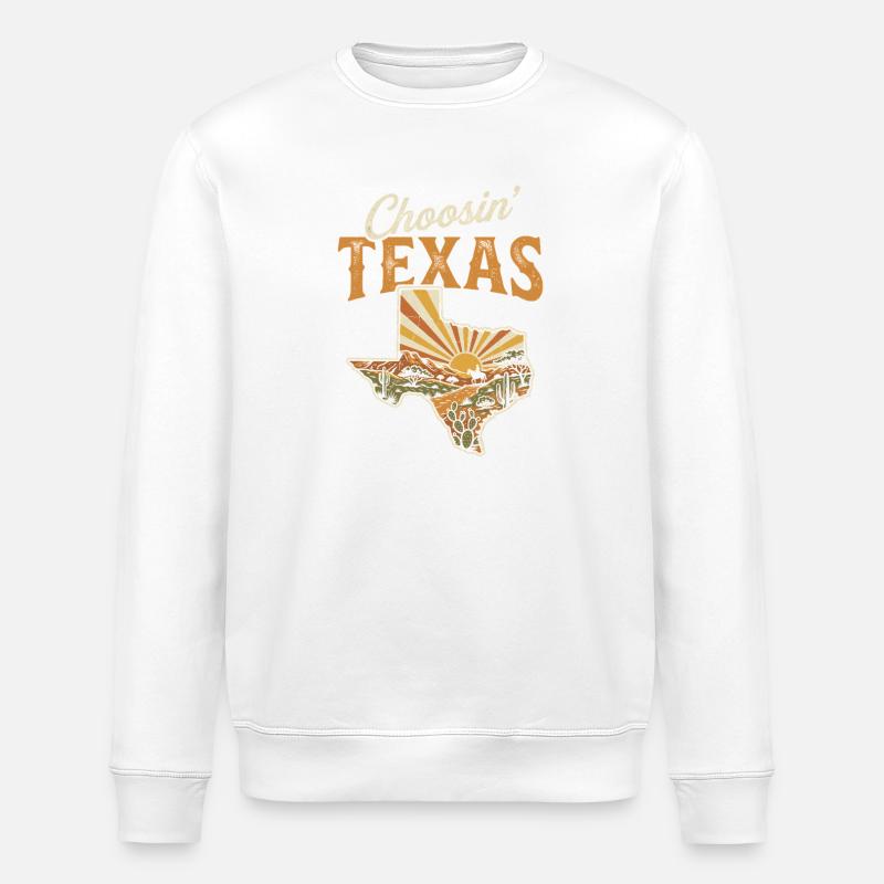 Choosing Texas Sunset - Stanley/Stella ROLLER Unisex Organic Sweatshirt - white