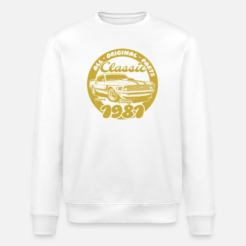 45e anniversaire - Classic Musclecar 05/1981 - Sweat bio ROLLER Stanley/Stella Unisexe - blanc
